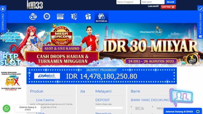 IDN33 BONUS SLOT 150% NEW MEMBER