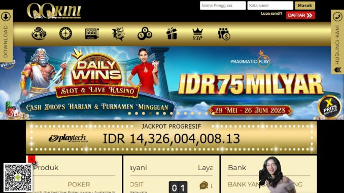 QQKINI BONUS SLOT MEMBER BARU 100%