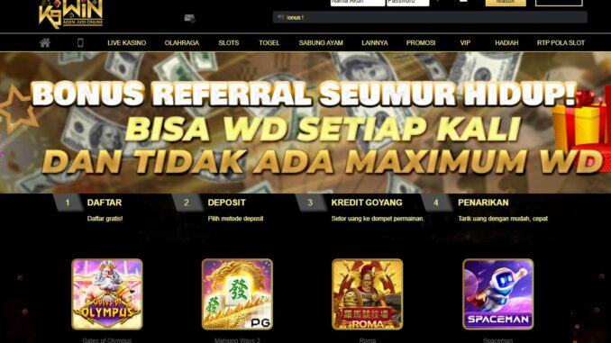 K9WIN Freebet Gratis Rp 30.000 Tanpa Deposit