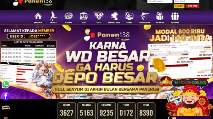 PANEN138 Freebet Gratis Rp 10.000 Tanpa Deposit